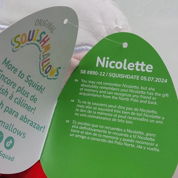 Squishmallow Nicolette Mrs Santa Claus 8" Christmas Holiday Squish Plush Toy NWT - Picture 6 of 9